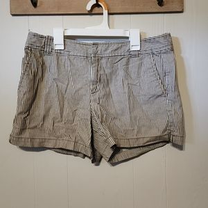 New York & Co Tan Striped Shorts Casual Size 10 A216‎